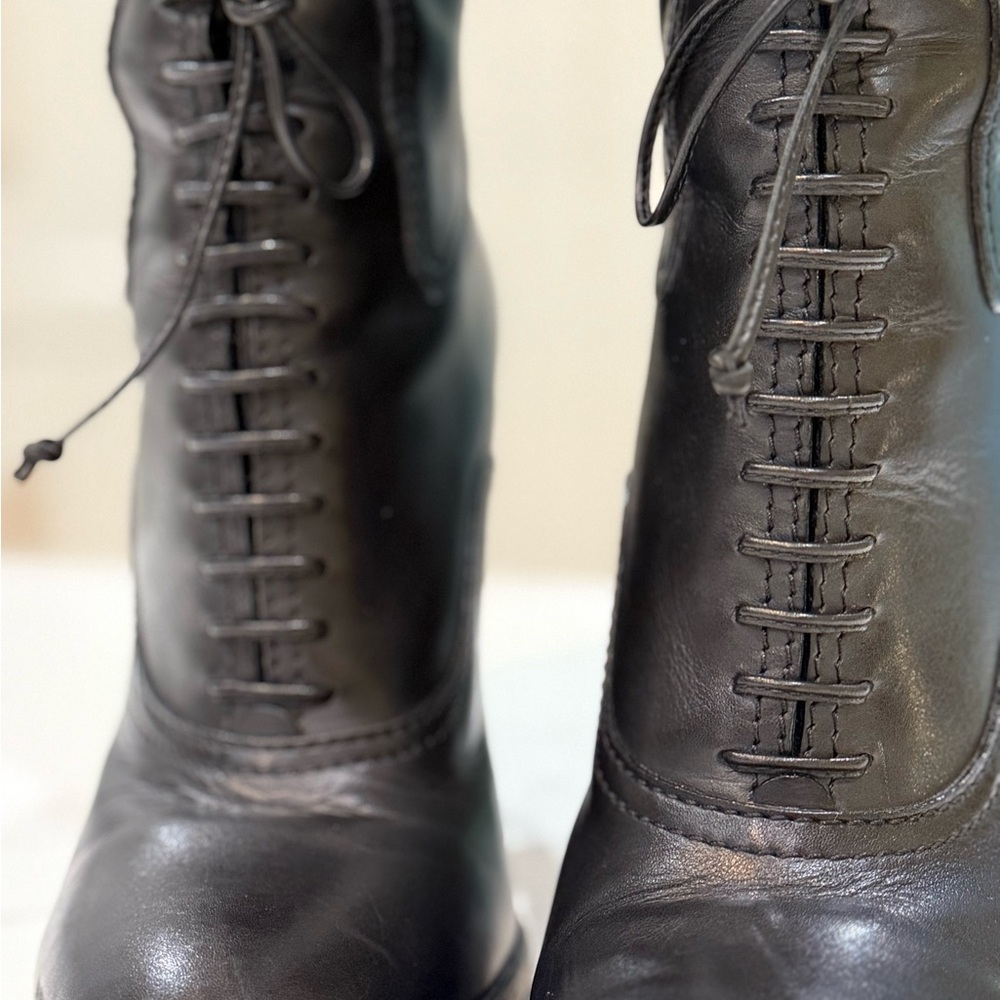 Elegant Black Knee-High Leather Boots TOM FORD LEATHER SIZE 37 - Picture 7 of 13